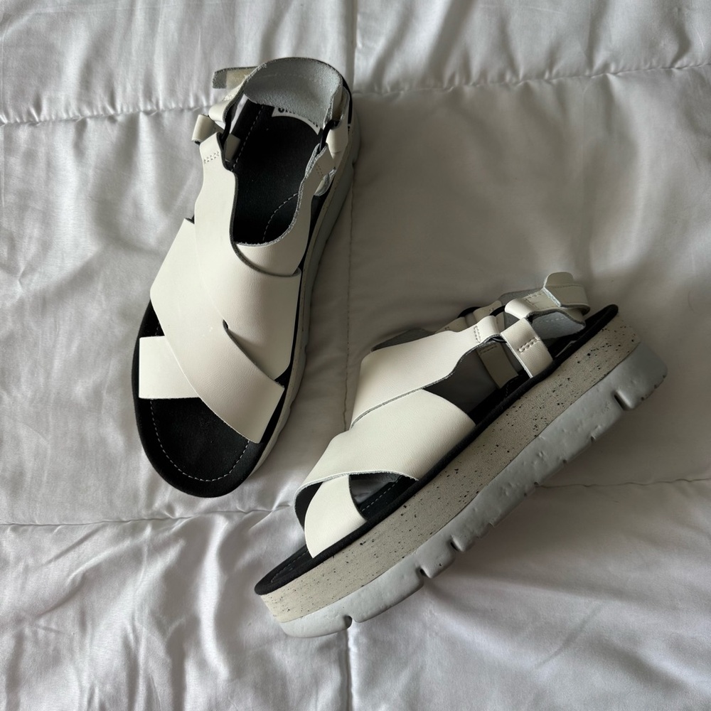 Camper Oruga Up White Leather Platform Sandal - Picture 5 of 8